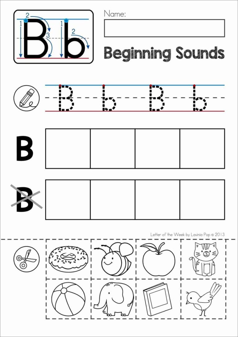 Free Printable Cut And Paste Beginning Sounds Worksheets