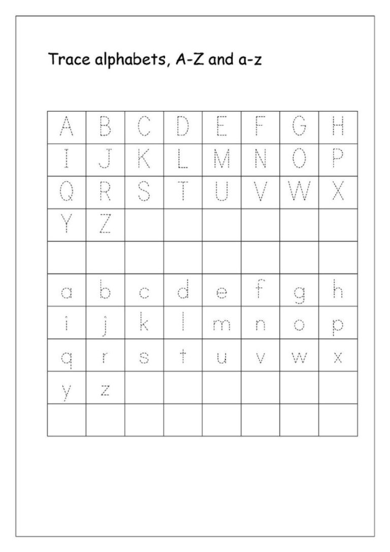 Letter Tracing Worksheets A-z