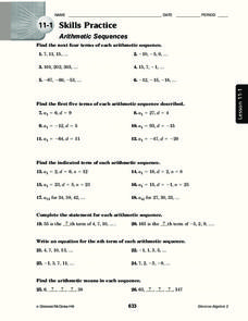 Arithmetic Sequences And Series Worksheet Rpdp Answer Key
