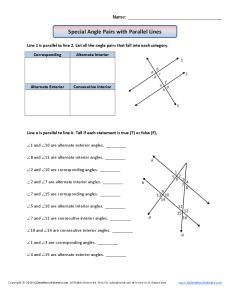 Angle Pairs Worksheet Geometry