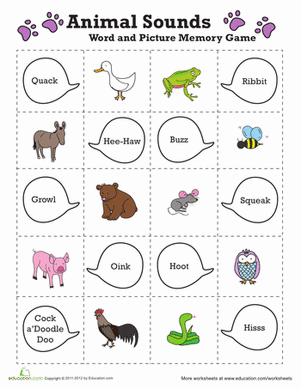 Animal Sounds Worksheets For Grade 2