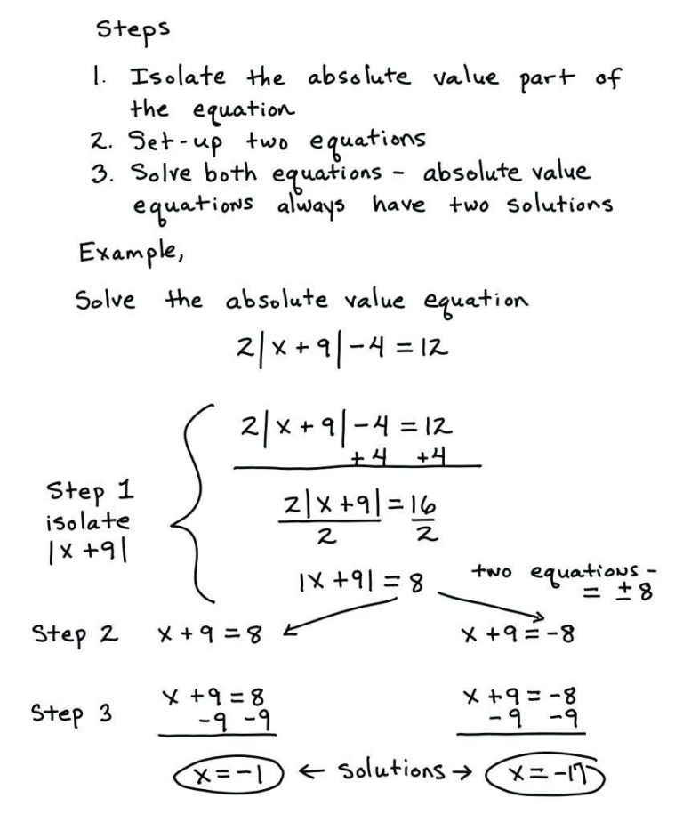 Algebra 1 Absolute Value Equations And Inequalities Worksheet