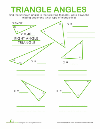 5th Grade Classifying Triangles Worksheets