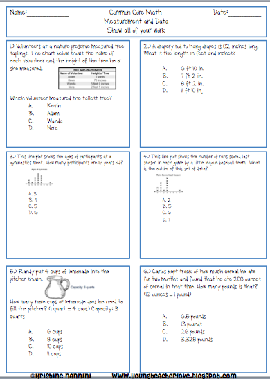 5th Grade Math Review Packet Printable