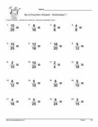 5th Grade Math Worksheets Simplifying Fractions