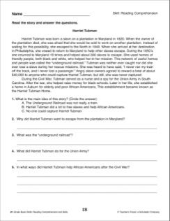 6th Grade Reading Passages With Questions And Answers Printable