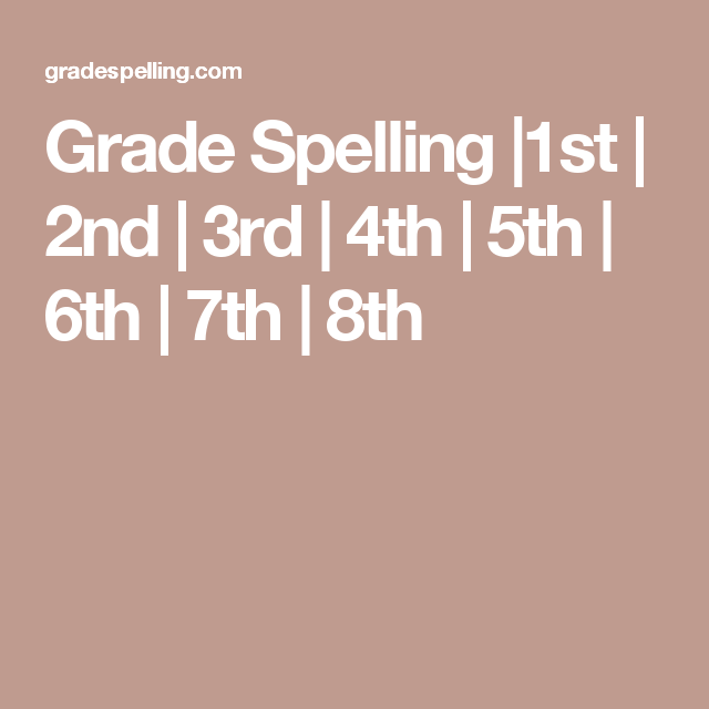 6th Grade Spelling Bee Words List
