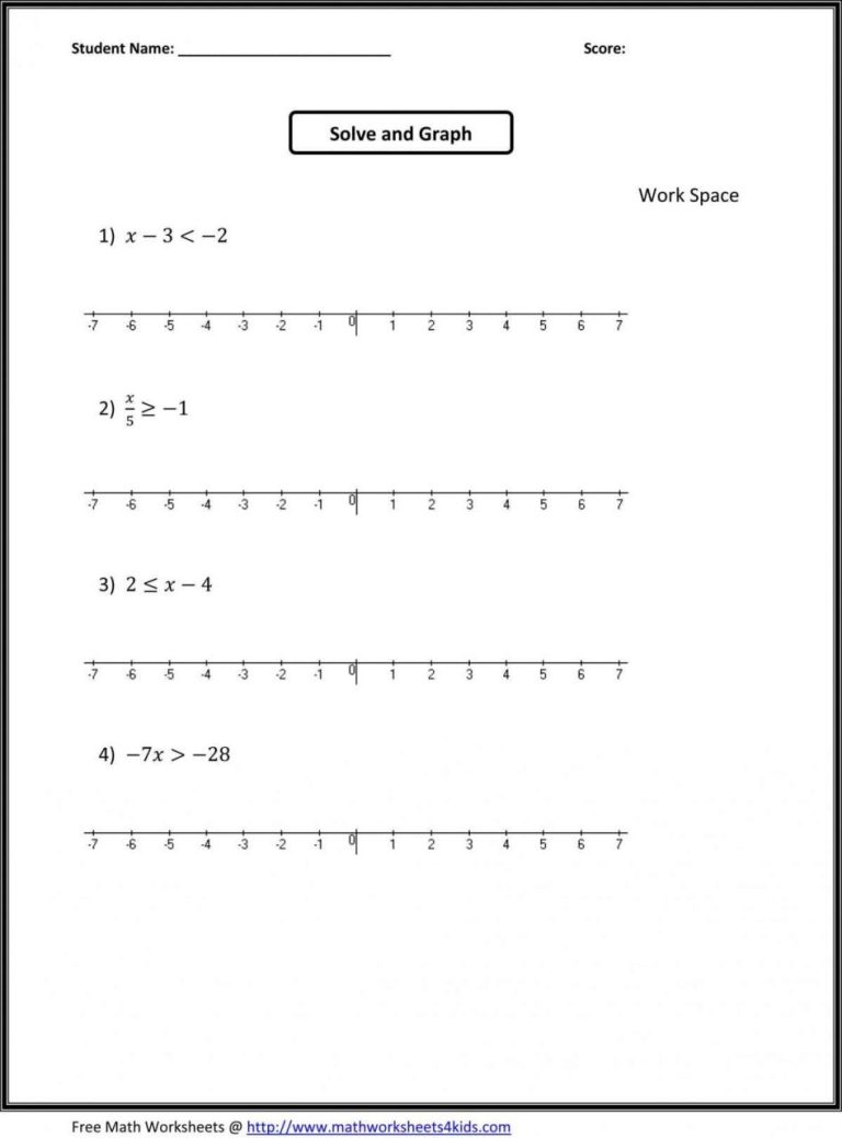 6th Grade Math Pre Algebra Worksheets