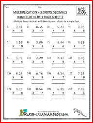 5th Grade Math Homework Sheets