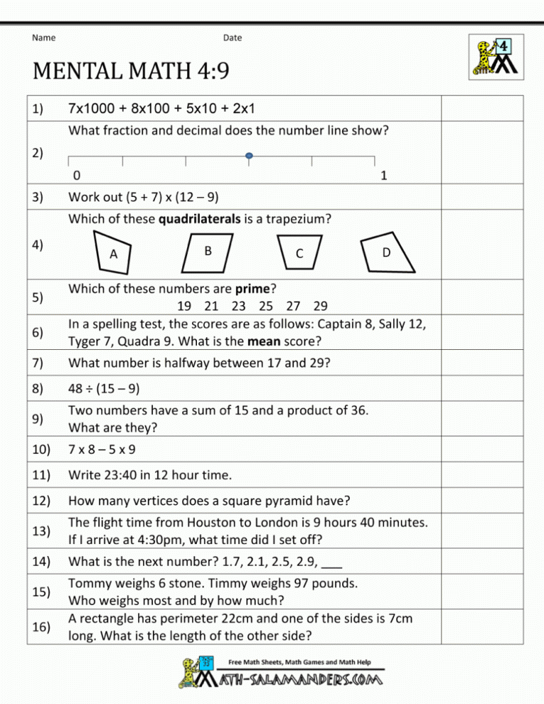 6th Grade Math Olympiad Problems Pdf