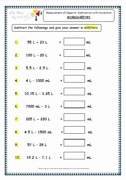 7th Grade Math Measurement Worksheets