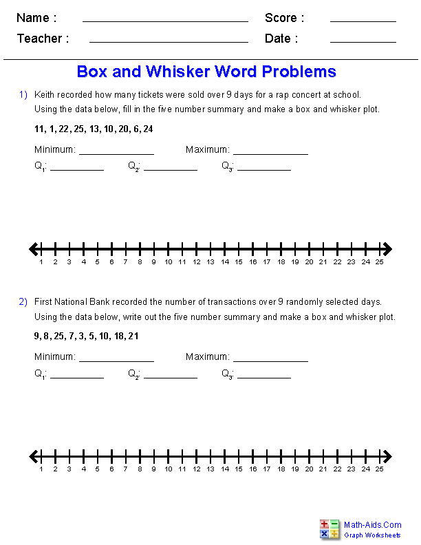 7th Grade Box And Whisker Plot Worksheet With Answers