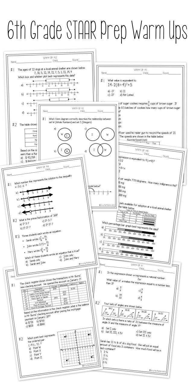 7th Grade Math Staar Practice Worksheets Pdf