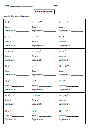 8th Grade Math Exponents Worksheets With Answers