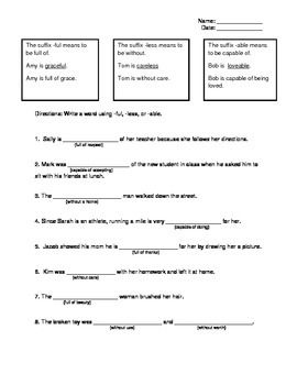 5th Grade Prefix And Suffix Worksheets With Answers