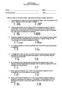 Permutations And Combinations Worksheet