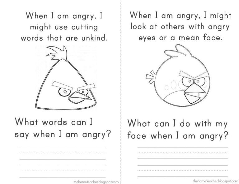 Anger Management Worksheets For Elementary Students