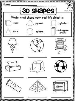 3d Shapes Worksheet Grade 1