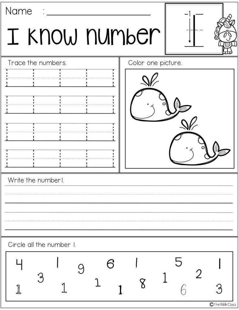 Kindergarten Learn Numbers Worksheets Free