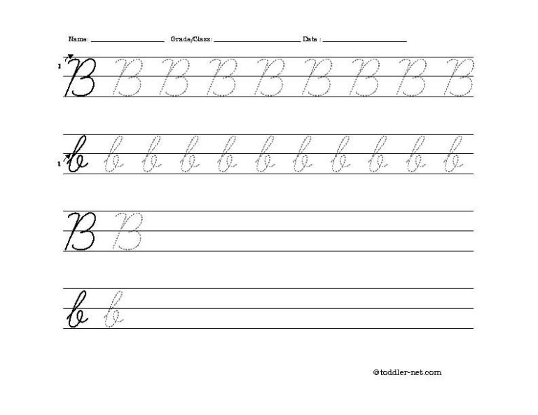 Cursive Letters Worksheet Free