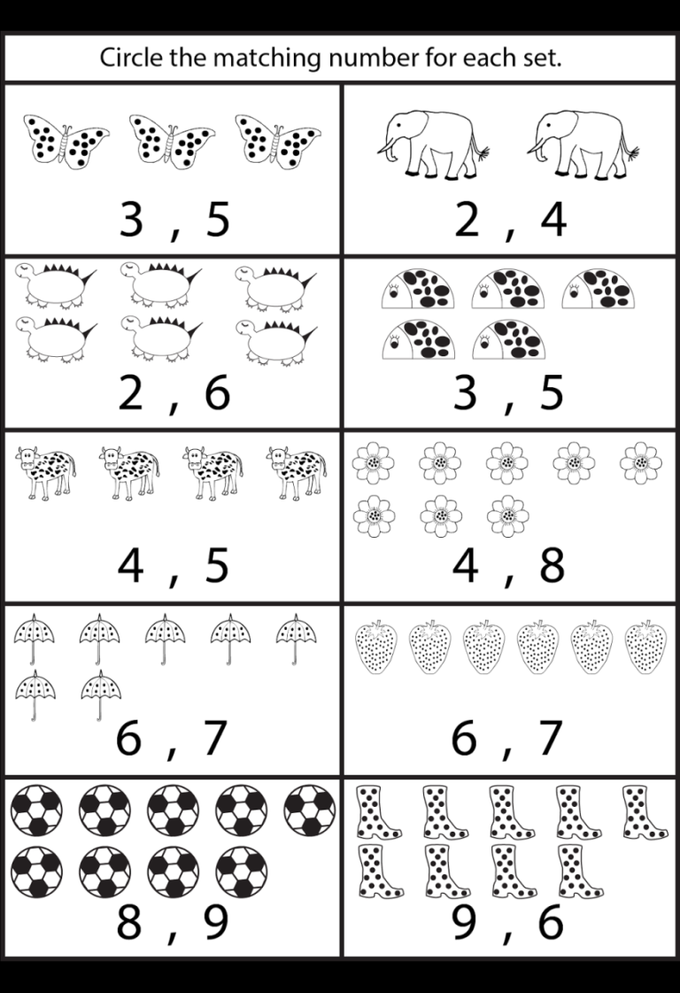 Counting Math Sheets For Kindergarten