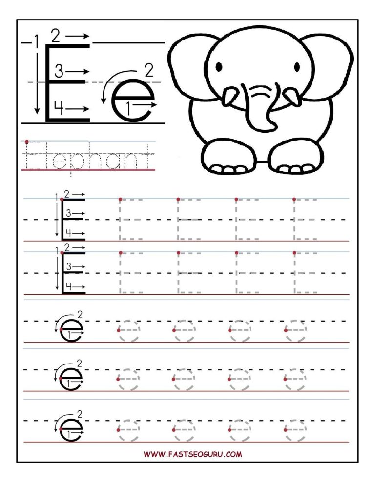 Free Printable Preschool Worksheets Tracing Letters E