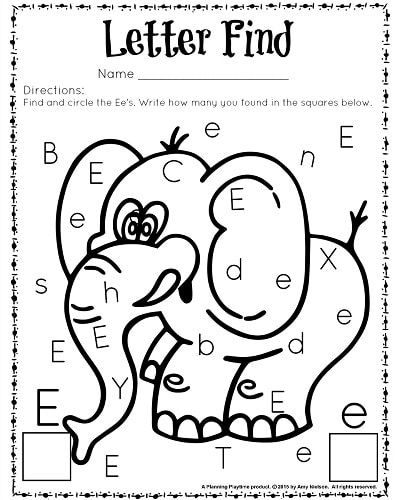 Kindergarten Letter E Worksheets For Preschool