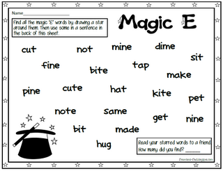 Magic E Worksheets Kindergarten