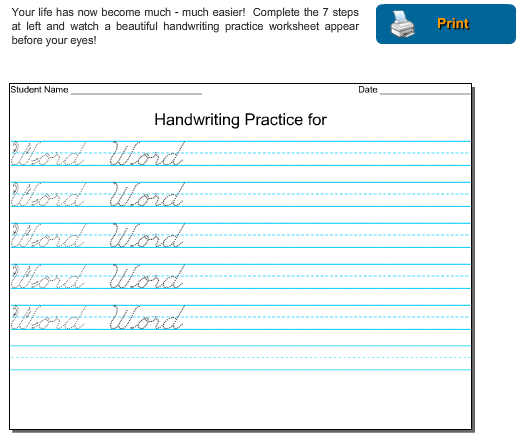 Cursive Writing Worksheets 7th Grade