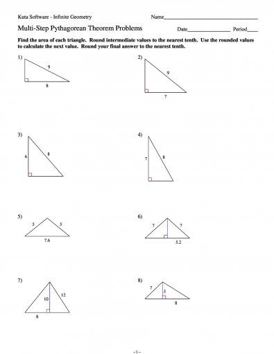 Pythagorean Theorem Worksheet Kuta