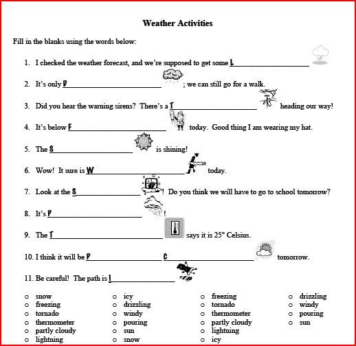 Weather Worksheets Grade 5 Pdf