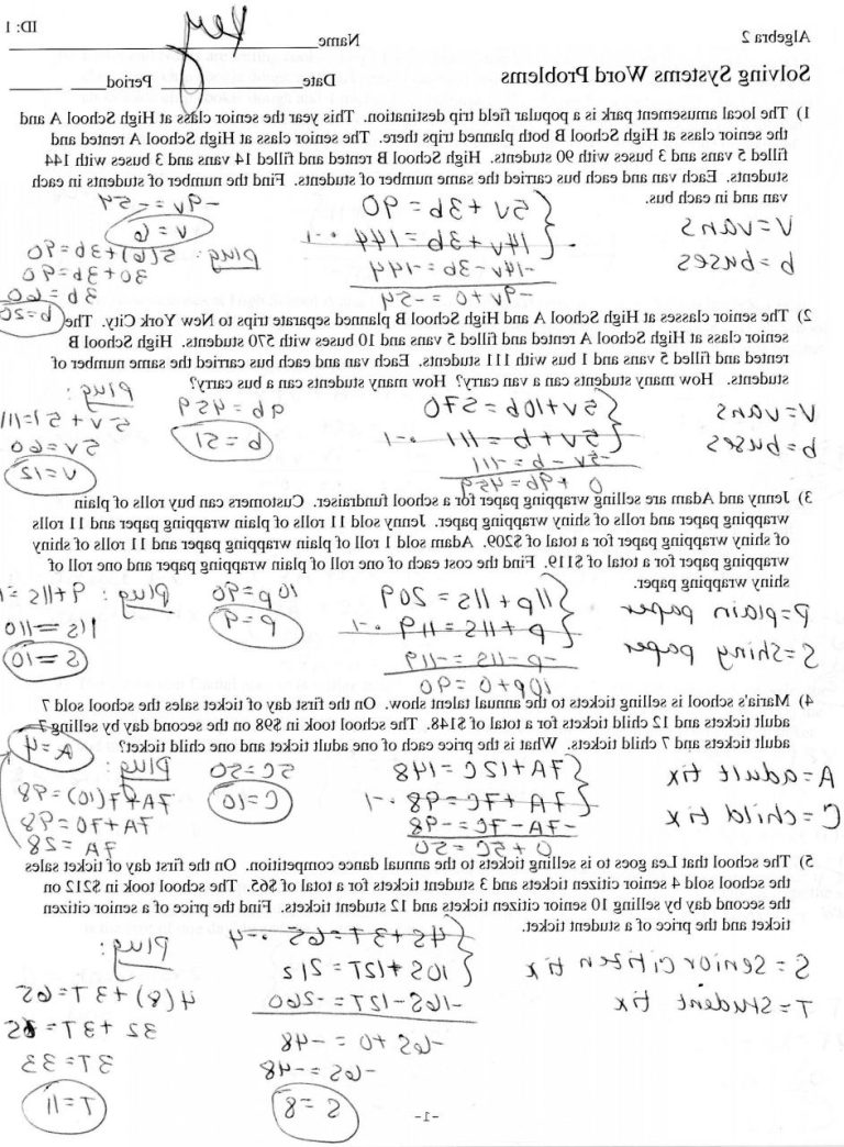 Solving Literal Equations Worksheet Answers