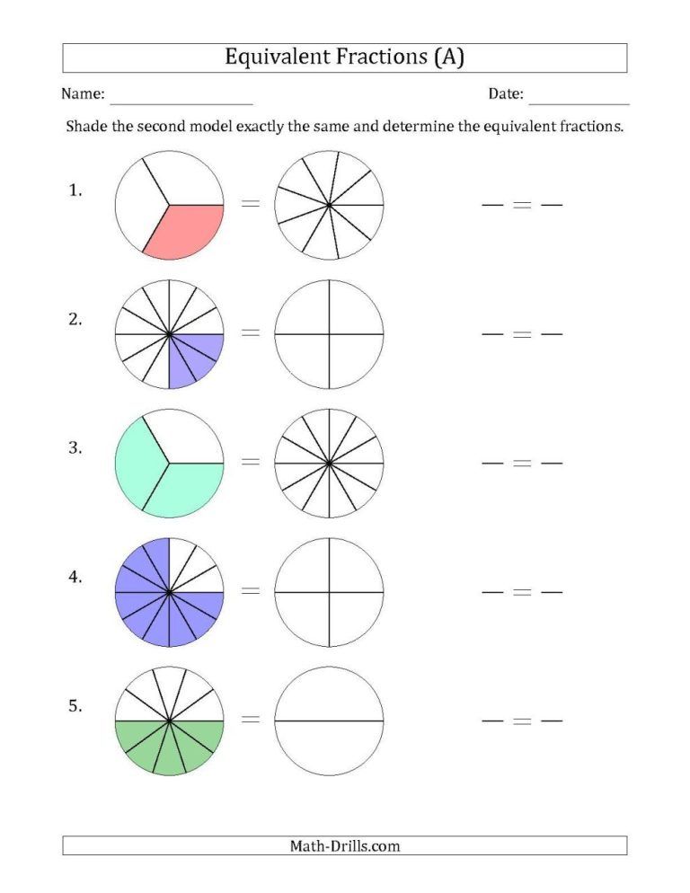 Fractions Worksheets Math Drills