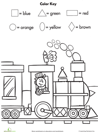 Color Shapes Worksheets Preschool