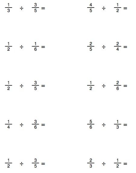 6th Grade Math Worksheets Division