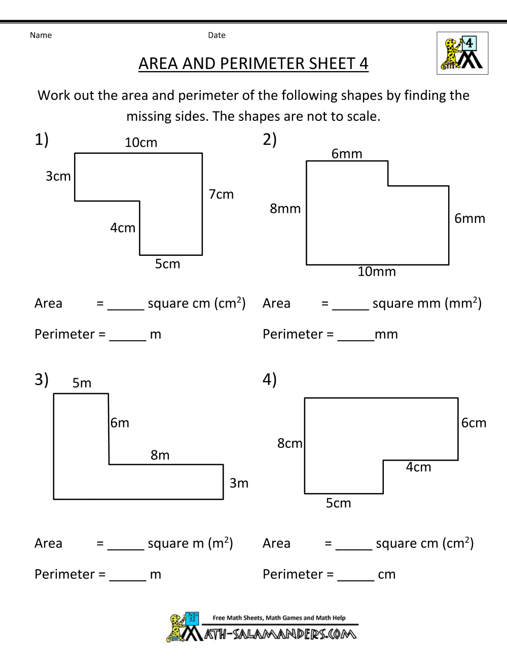 4th Grade Perimeter Worksheets Pdf