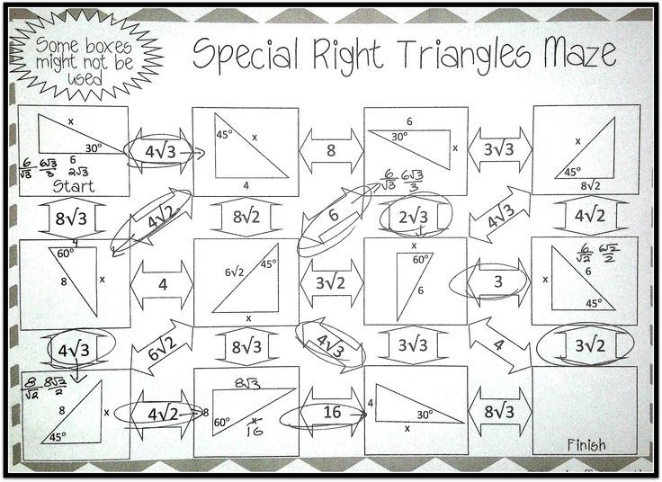 8.2 Special Right Triangles Worksheet Answers