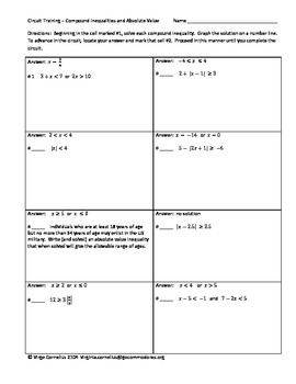 Absolute Value Inequalities Worksheet Answer Key