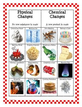 Physical And Chemical Changes Worksheet 2nd Grade