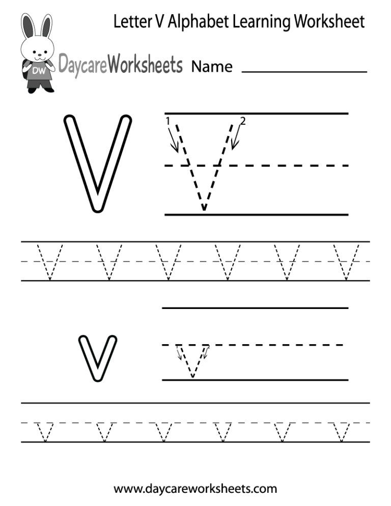 Letter V Worksheets For Preschool