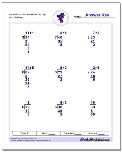 Maths Division Questions And Answers