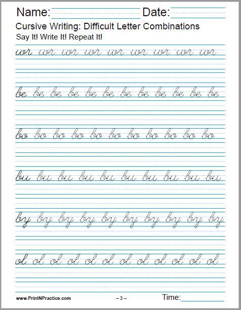 Cursive Writing Worksheets Pdf Free