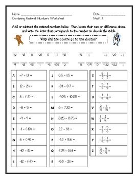 Rational Numbers Worksheet