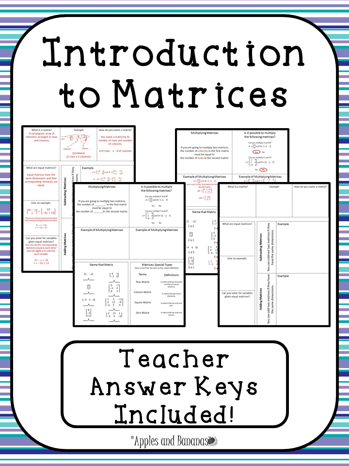 Answer Key Matrix Multiplication Worksheet