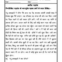 Comprehension For Class 4 In Hindi