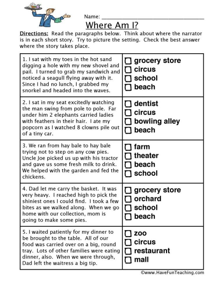 Inference Worksheets 4th Grade Pdf