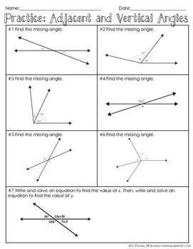 Vertical Angles Worksheet With Variables