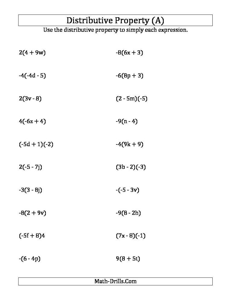 8th Grade Algebra Worksheets