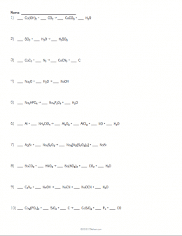 Balancing Equations Practice Worksheet With Answers