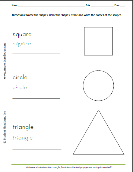 Basic Shapes Worksheets For Kindergarten Pdf